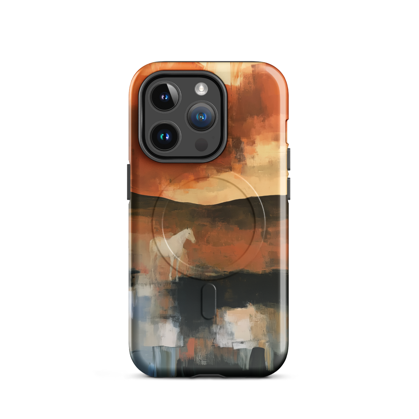 'Ember Fields' iPhone 14 Pro MagSafe phone case - protective glossy case NZ Australia