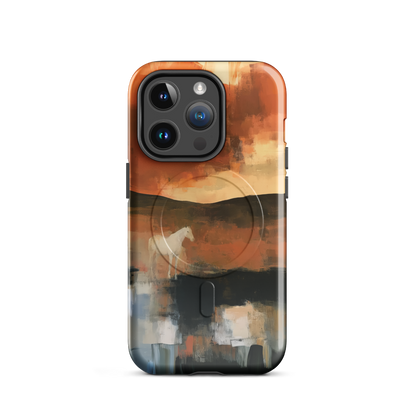 'Ember Fields' iPhone 14 Pro MagSafe phone case - protective glossy case NZ Australia