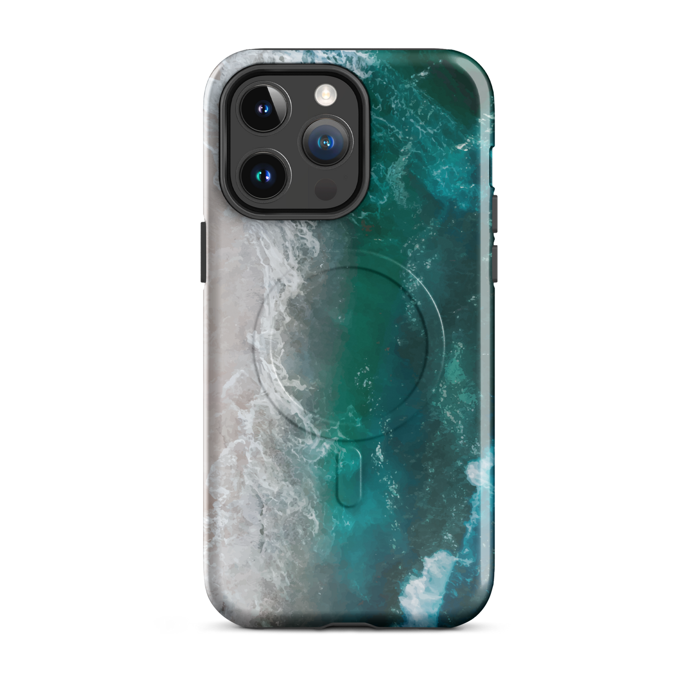 'Ocean View' iPhone 14 Pro Max MagSafe tough phone case - protective glossy case NZ Australia