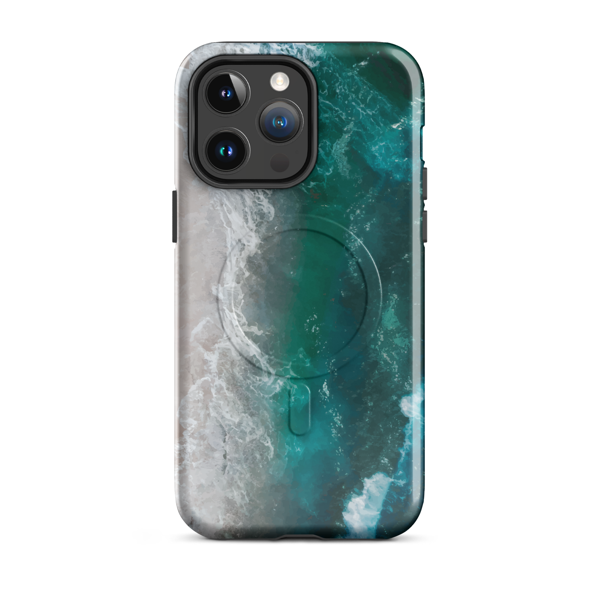 'Ocean View' iPhone 14 Pro Max MagSafe tough phone case - protective glossy case NZ Australia