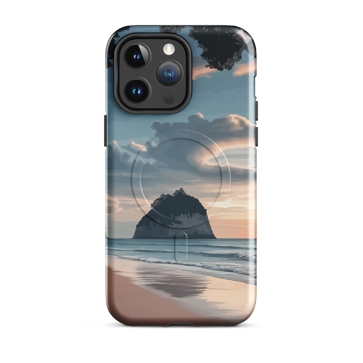 'Cathedral Cove' iPhone 14 Pro Max MagSafe tough phone case - protective glossy case NZ Australia