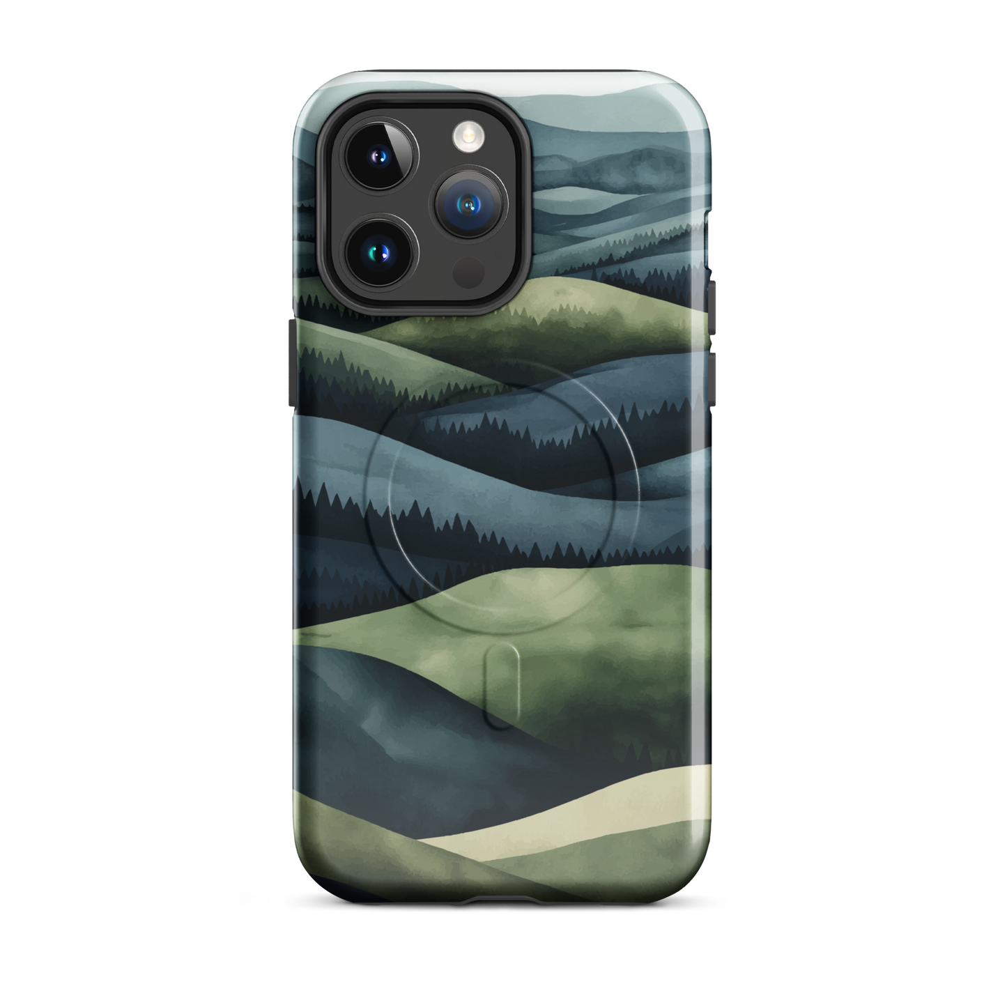 'Blue Mountains' iPhone 14 Pro Max MagSafe tough phone case - protective glossy case NZ Australia