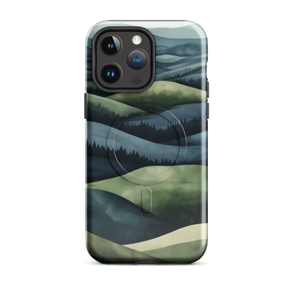 'Blue Mountains' iPhone 14 Pro Max MagSafe tough phone case - protective glossy case NZ Australia