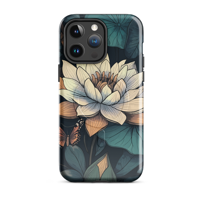 'Water Lily' iPhone 14 Pro Max MagSafe tough phone case - protective glossy case NZ Australia