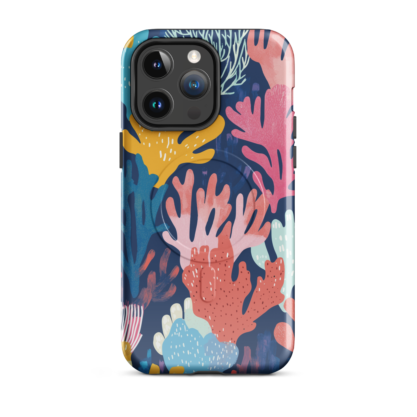 'Coral Reef' iPhone 14 Pro Max MagSafe tough phone case - protective glossy case NZ Australia