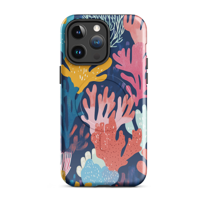 'Coral Reef' iPhone 14 Pro Max MagSafe tough phone case - protective glossy case NZ Australia