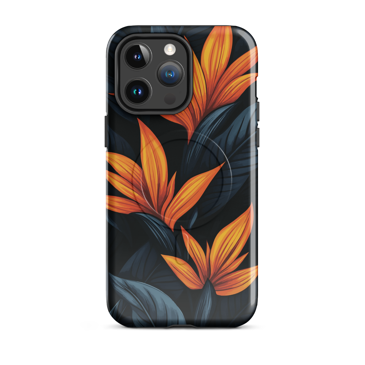'Bird of Paradise' iPhone 14 Pro Max MagSafe tough phone case - protective glossy case NZ Australia