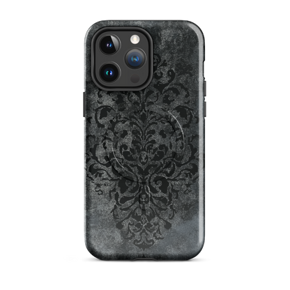 'Damask' iPhone 14 Pro Max MagSafe tough phone case - protective glossy case NZ Australia