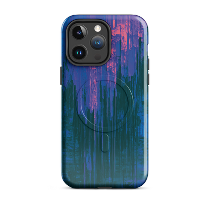 'Digital Glitch' iPhone 14 Pro Max MagSafe tough phone case - protective glossy case NZ Australia