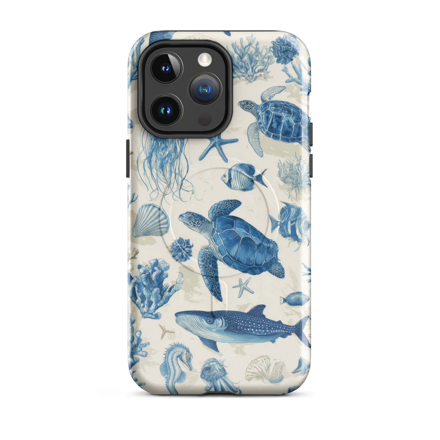 'Ocean Sketchbook' iPhone 14 Pro Max MagSafe tough phone case - protective glossy case NZ Australia