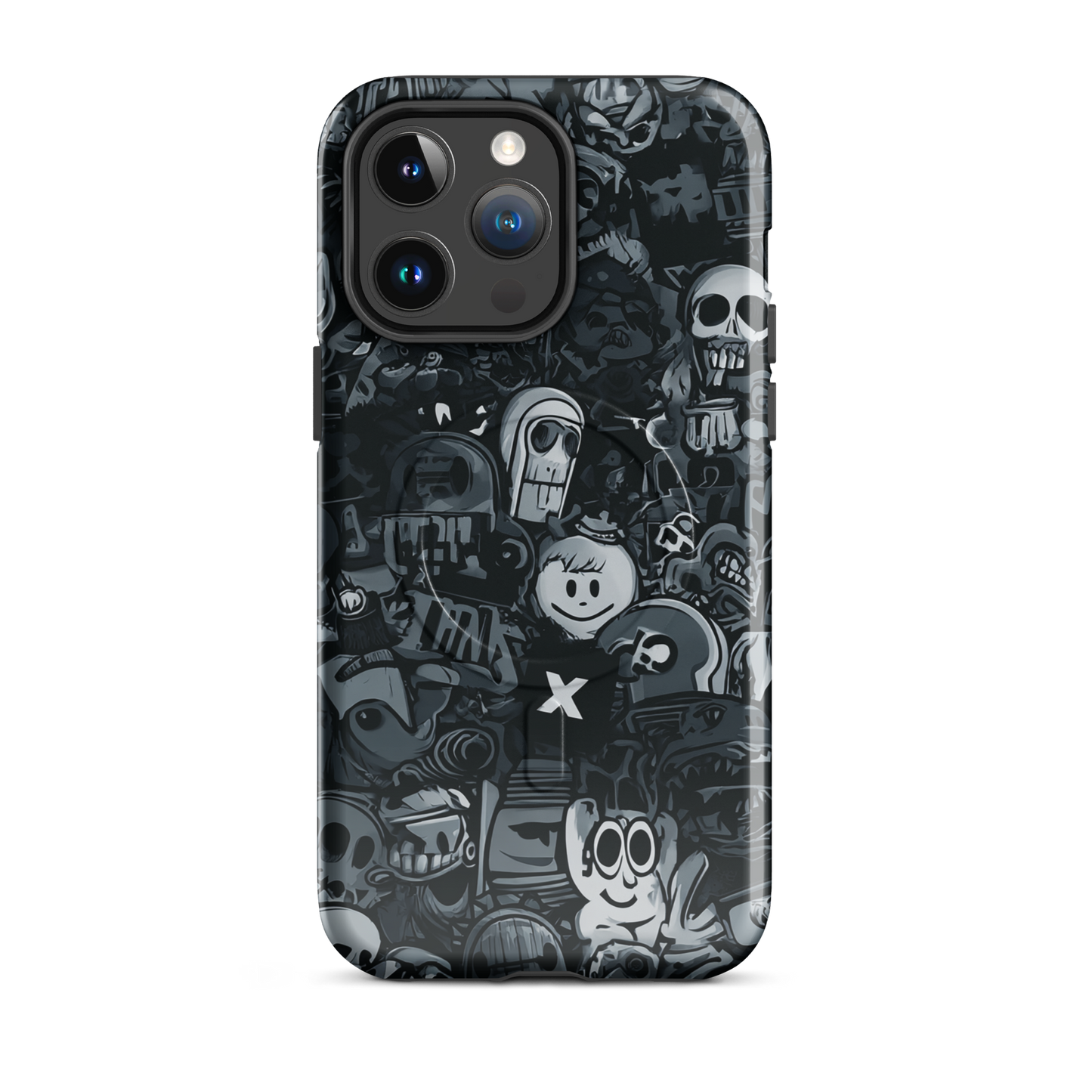 'Midnight Stickers' iPhone 14 Pro Max MagSafe tough phone case - protective glossy case NZ Australia