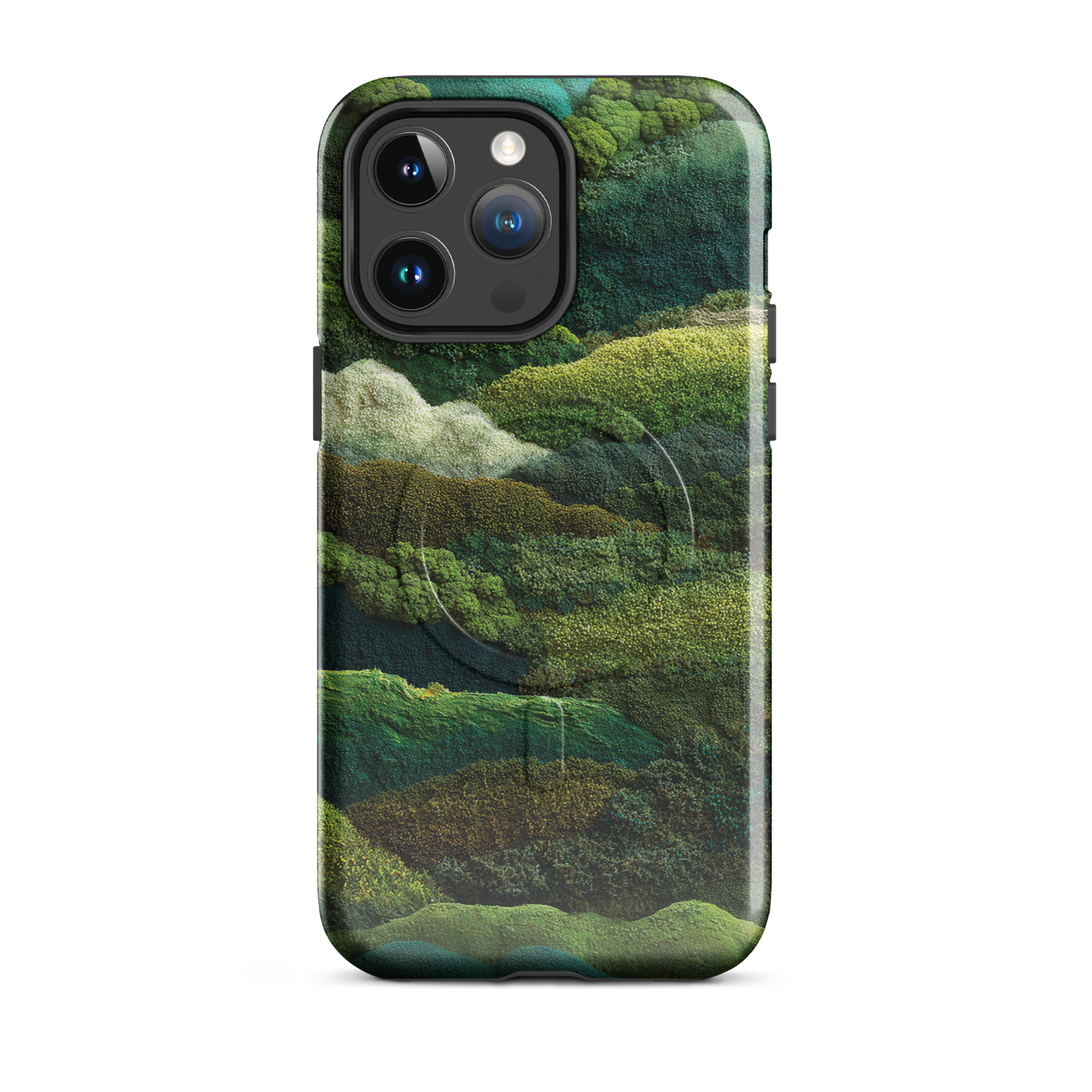 'Forest Layers' iPhone 14 Pro Max MagSafe tough phone case - protective glossy case NZ Australia