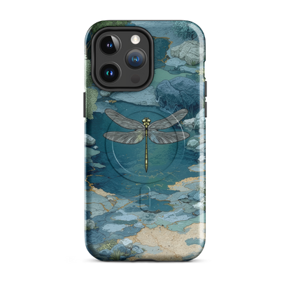 'Dragonfly Glade' iPhone 14 Pro Max MagSafe tough phone case - protective glossy case NZ Australia