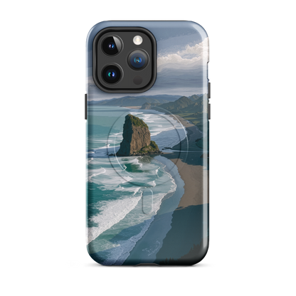 'Piha Beach' iPhone 14 Pro Max MagSafe tough phone case - protective glossy case NZ Australia