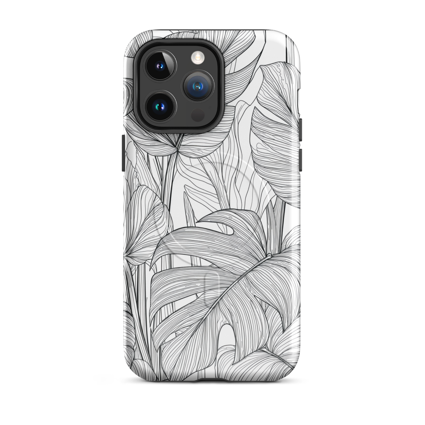 'Tropical Lines' iPhone 14 Pro Max MagSafe tough phone case - protective glossy case NZ Australia