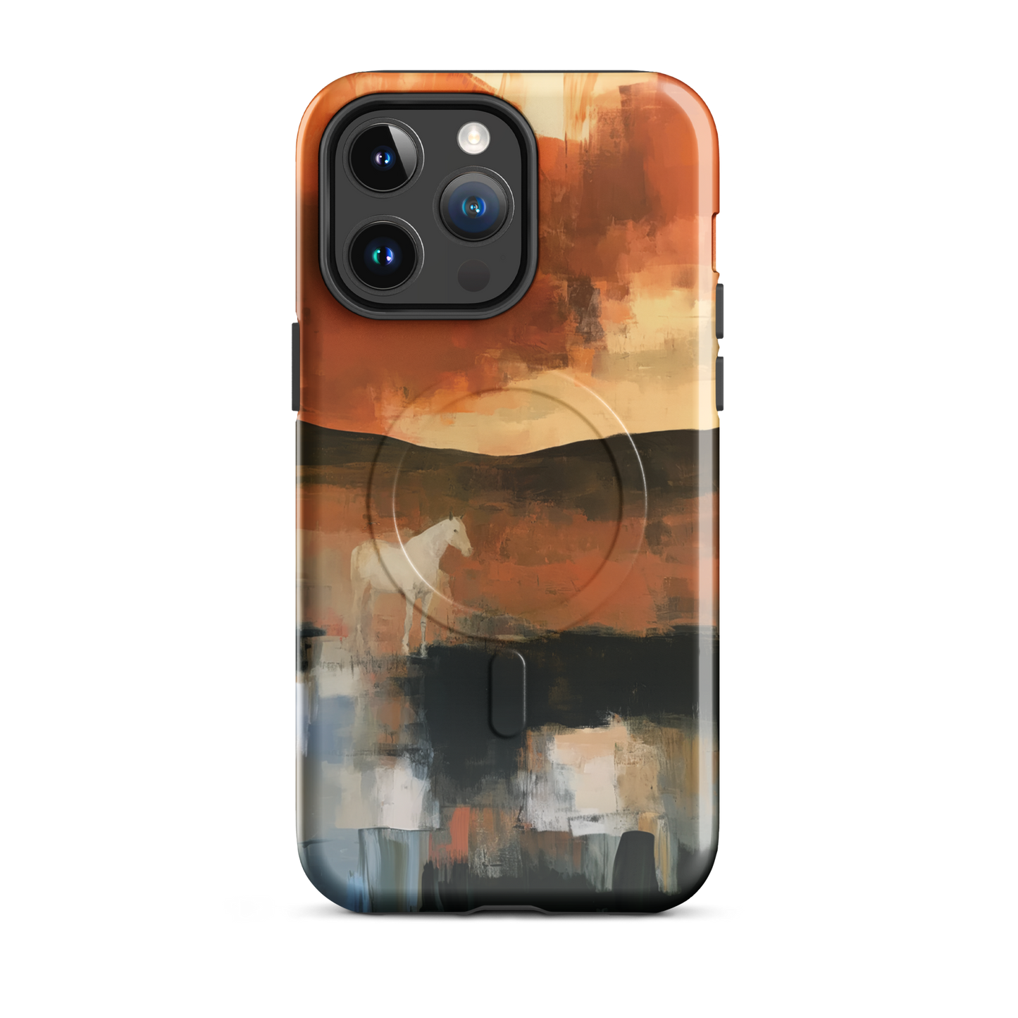 'Ember Fields' iPhone 14 Pro Max MagSafe phone case - protective glossy case NZ Australia