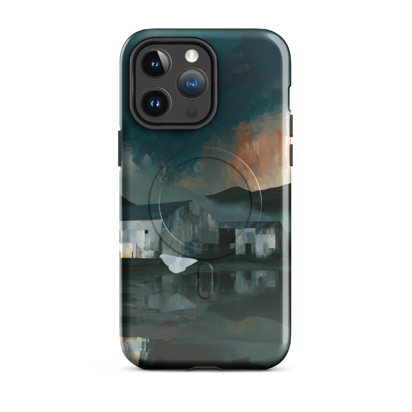 'Evening Flight' iPhone 14 Pro Max MagSafe phone case - protective glossy case NZ Australia
