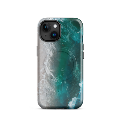 'Ocean View' iPhone 15 MagSafe tough phone case - protective glossy case NZ Australia