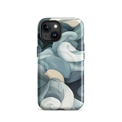 'Ebb and Flow' iPhone 15 MagSafe tough phone case - protective glossy case NZ Australia
