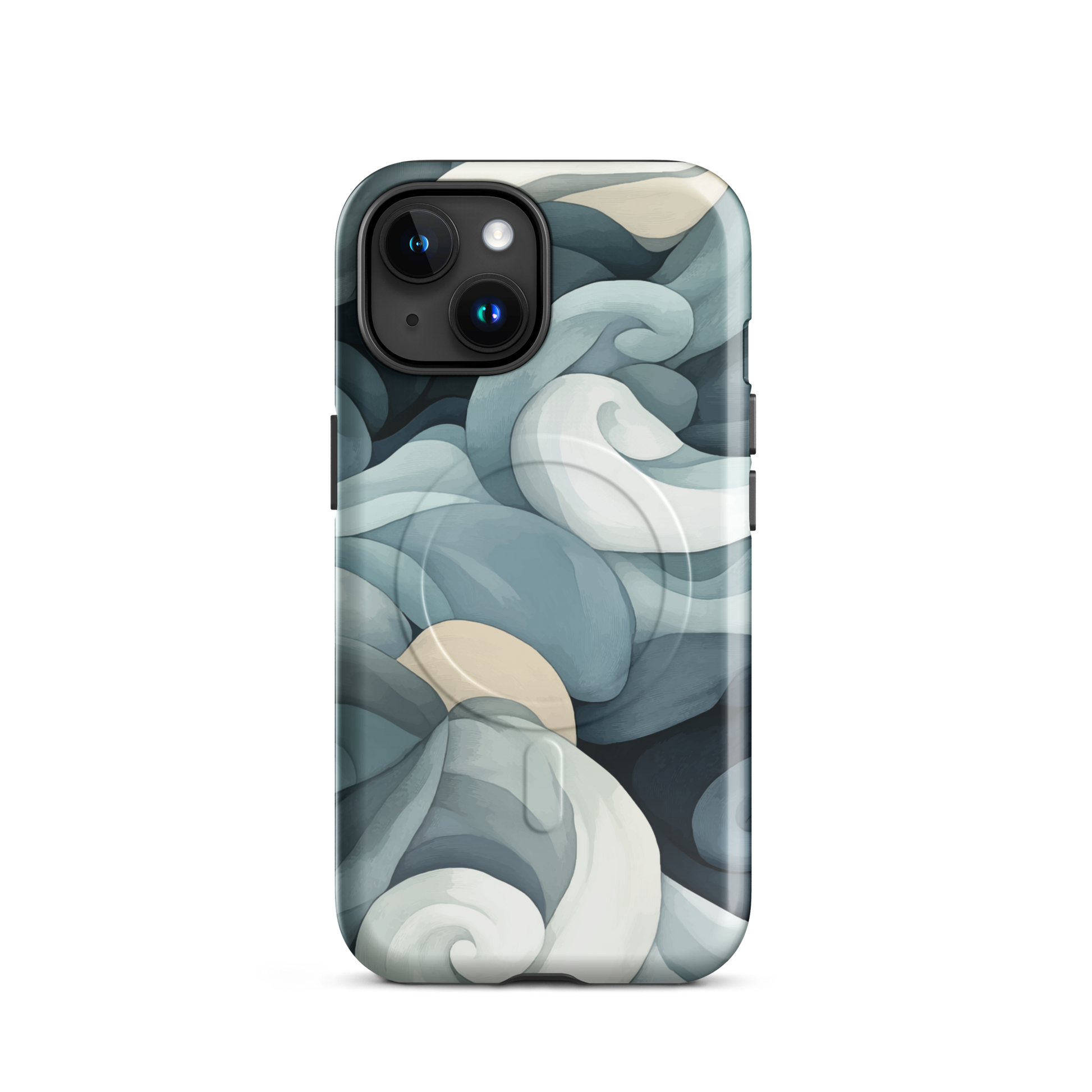'Ebb and Flow' iPhone 15 MagSafe tough phone case - protective glossy case NZ Australia