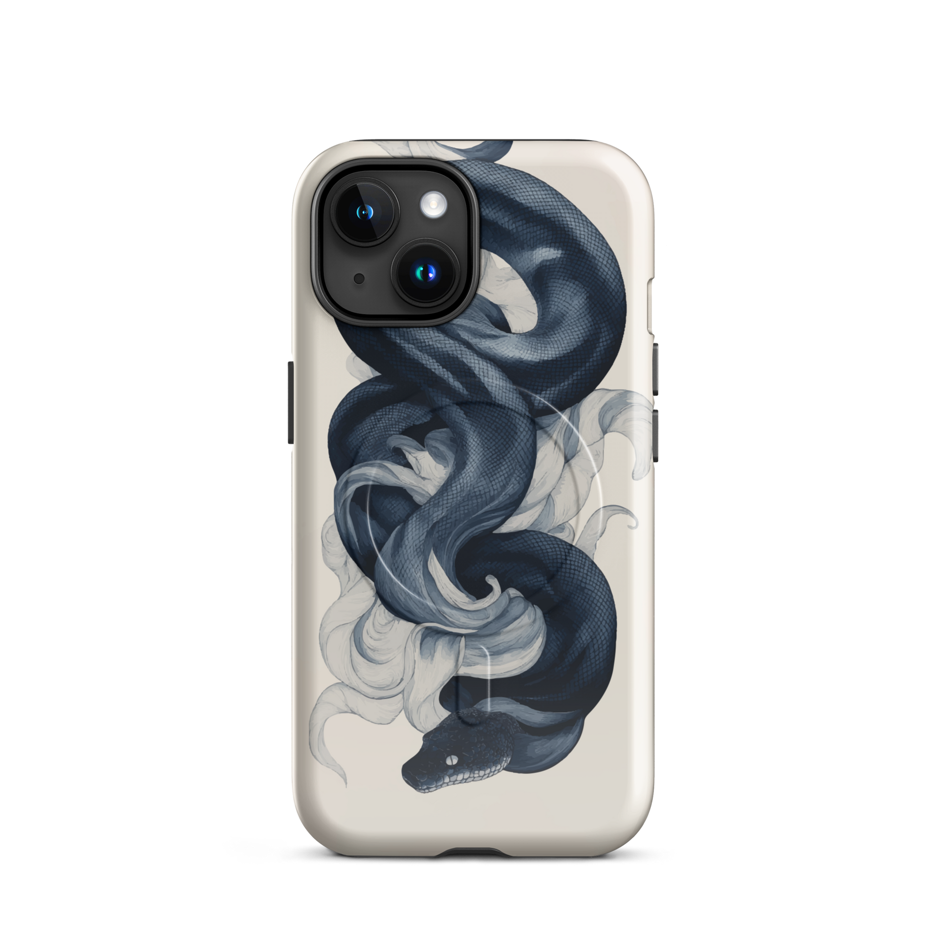 'Midnight Python' iPhone 15 MagSafe tough phone case - protective glossy case NZ Australia