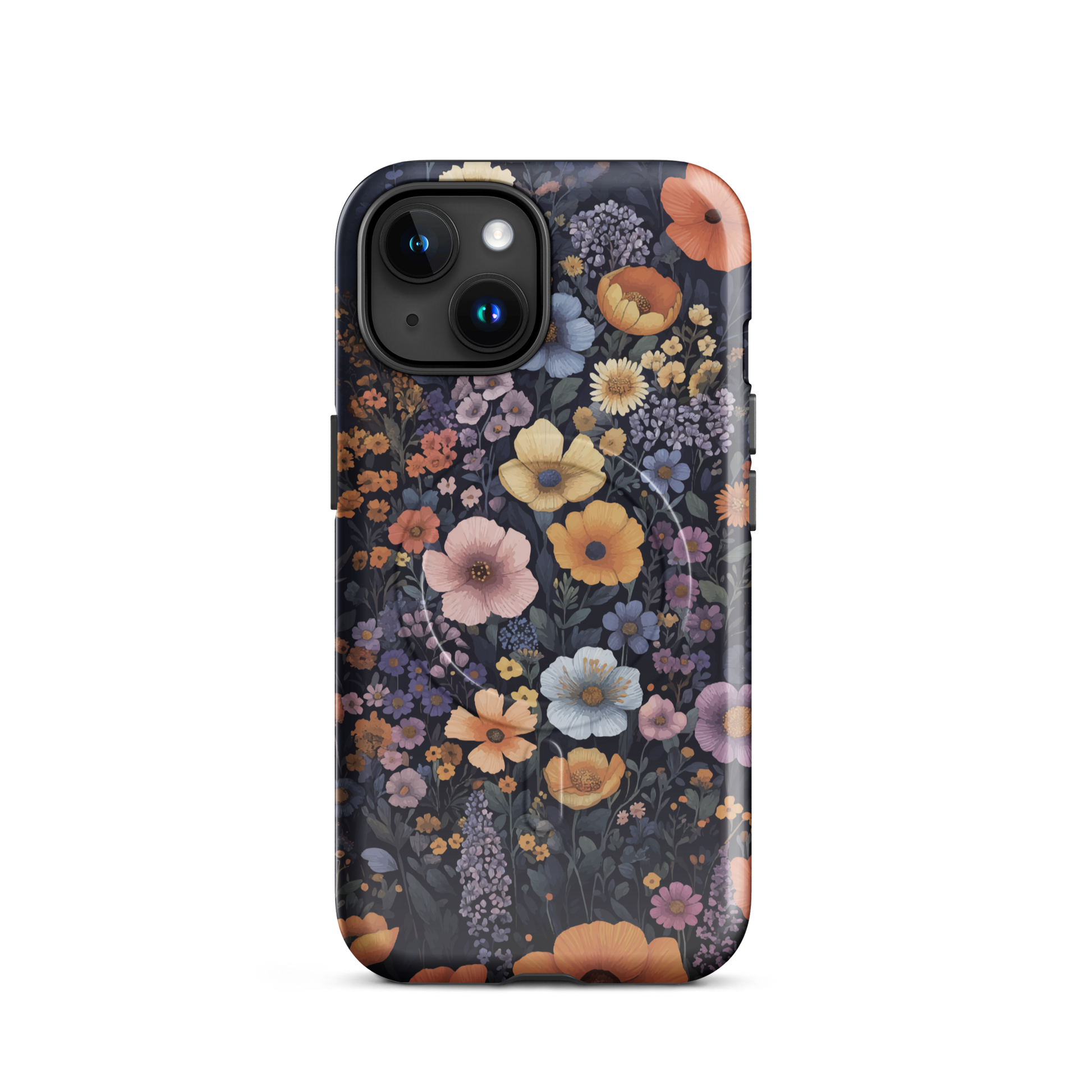 'Wildflowers' iPhone 15 MagSafe tough phone case - protective glossy case NZ Australia