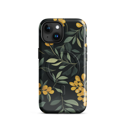 'NZ Kowhai' iPhone 15 MagSafe tough phone case - protective glossy case NZ Australia