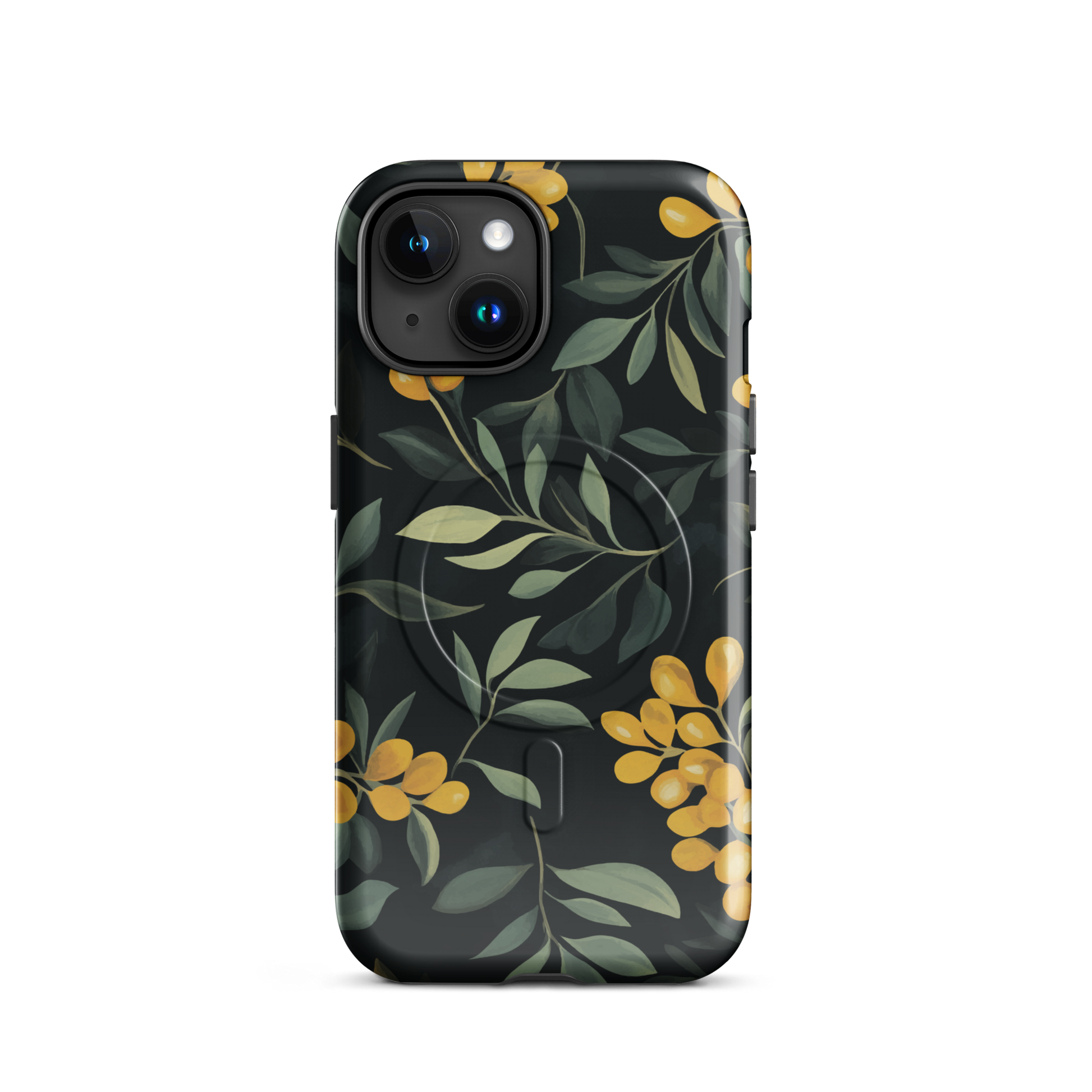 'NZ Kowhai' iPhone 15 MagSafe tough phone case - protective glossy case NZ Australia
