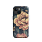 'Vintage Pink Roses' iPhone 15 MagSafe tough phone case - protective glossy case NZ Australia