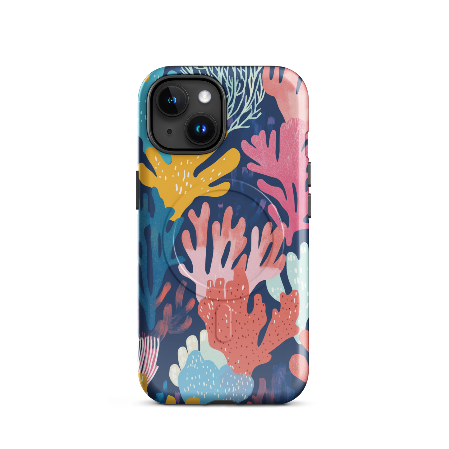 'Coral Reef' iPhone 15 MagSafe tough phone case - protective glossy case NZ Australia