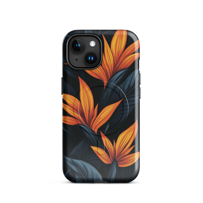 'Bird of Paradise' iPhone 15 MagSafe tough phone case - protective glossy case NZ Australia