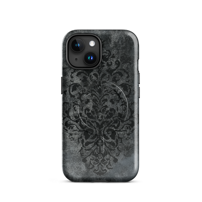 'Damask' iPhone 15 MagSafe tough phone case - protective glossy case NZ Australia
