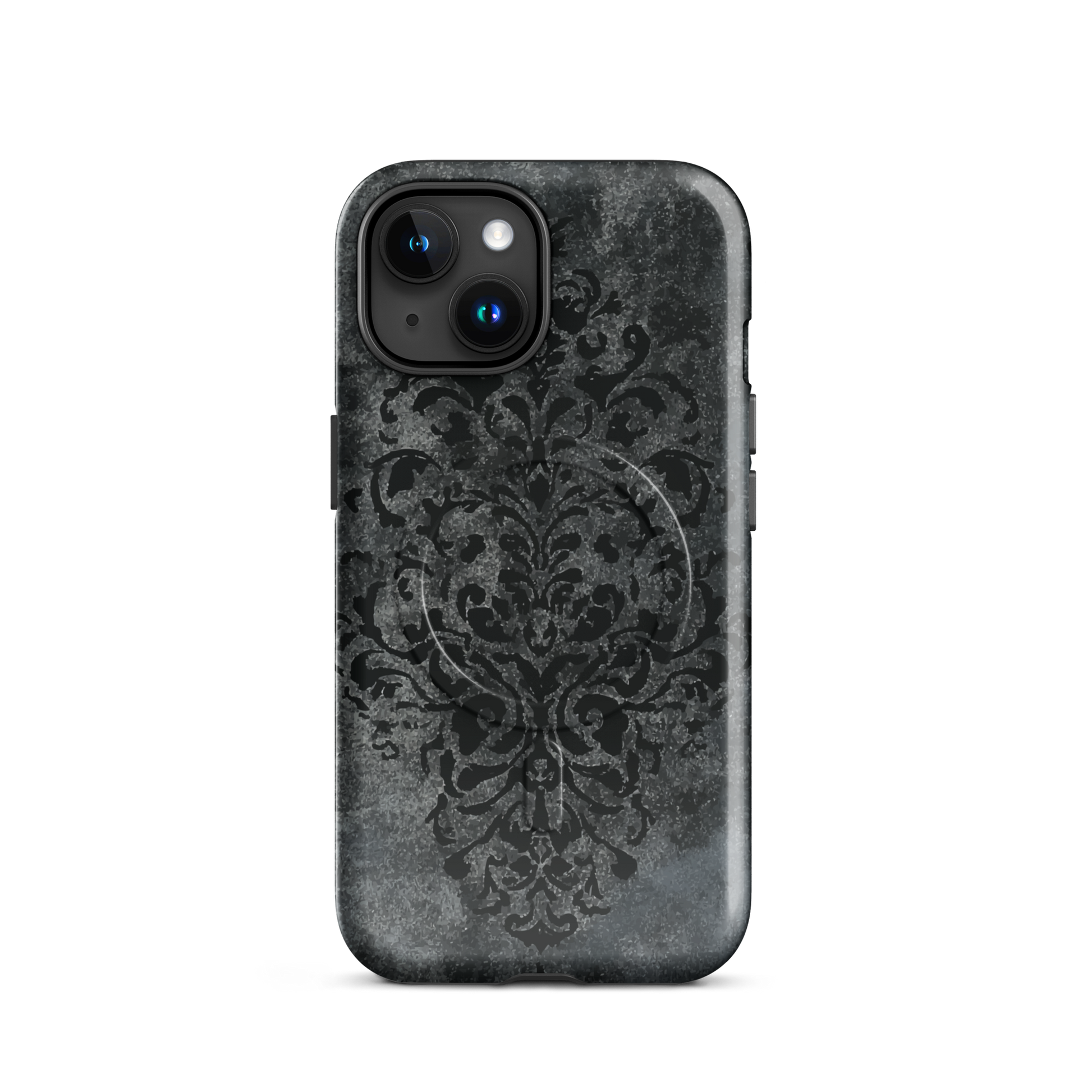 'Damask' iPhone 15 MagSafe tough phone case - protective glossy case NZ Australia