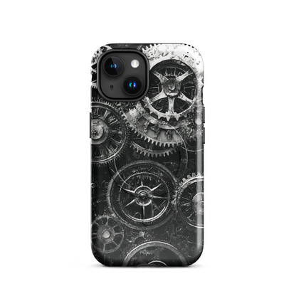 'Clockwork' iPhone 15 MagSafe tough phone case - protective glossy case NZ Australia