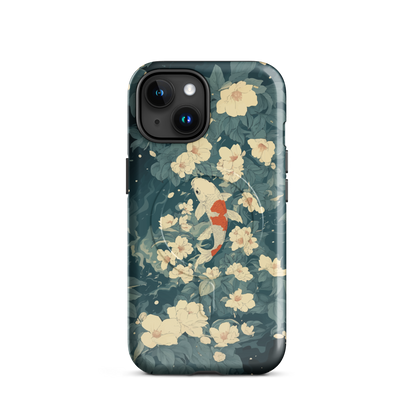 'Koi' iPhone 15 MagSafe tough phone case - protective glossy case NZ Australia