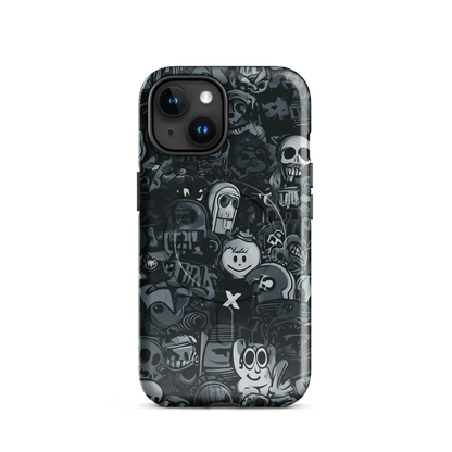'Midnight Stickers' iPhone 15 MagSafe tough phone case - protective glossy case NZ Australia
