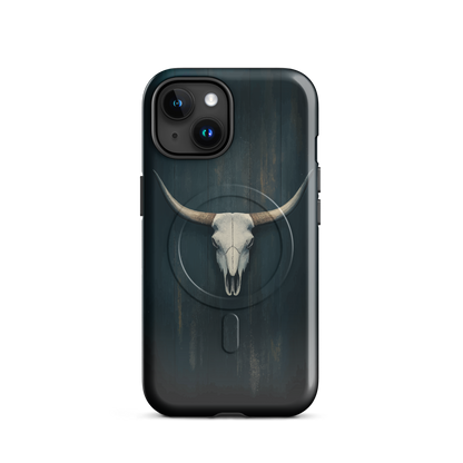 'Longhorn' iPhone 15 MagSafe tough phone case - protective glossy case NZ Australia
