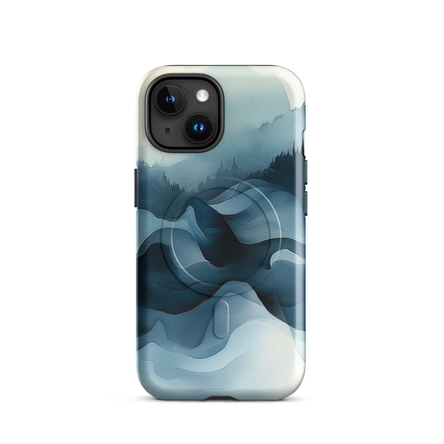 'Still Valleys' iPhone 15 MagSafe tough phone case - protective glossy case NZ Australia