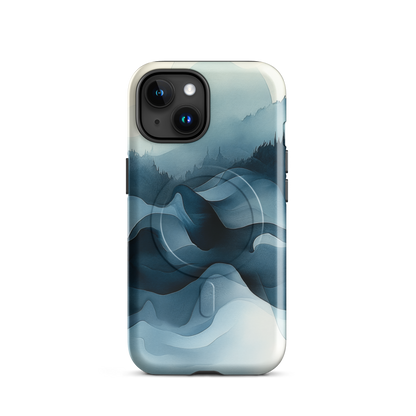 'Still Valleys' iPhone 15 MagSafe tough phone case - protective glossy case NZ Australia