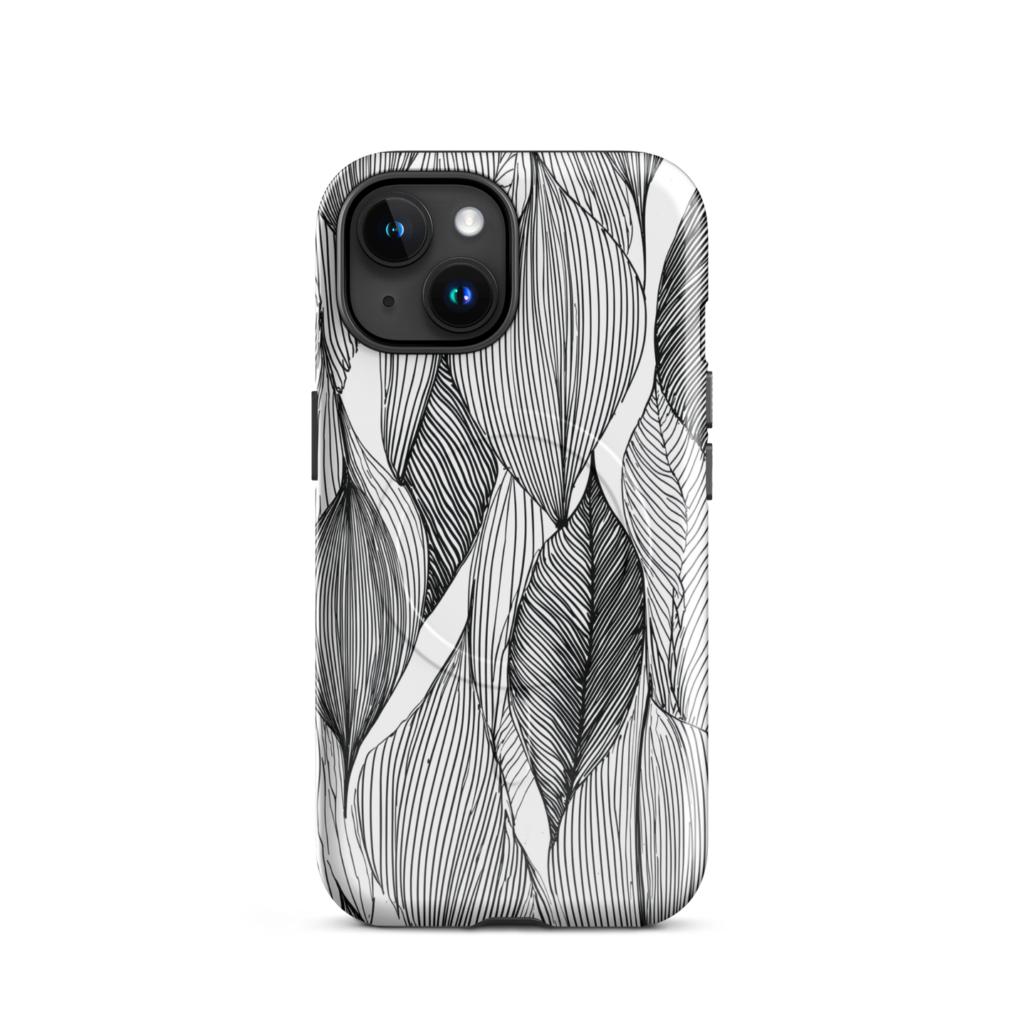 'Botanical Lines' iPhone 15 MagSafe tough phone case - protective glossy case NZ Australia