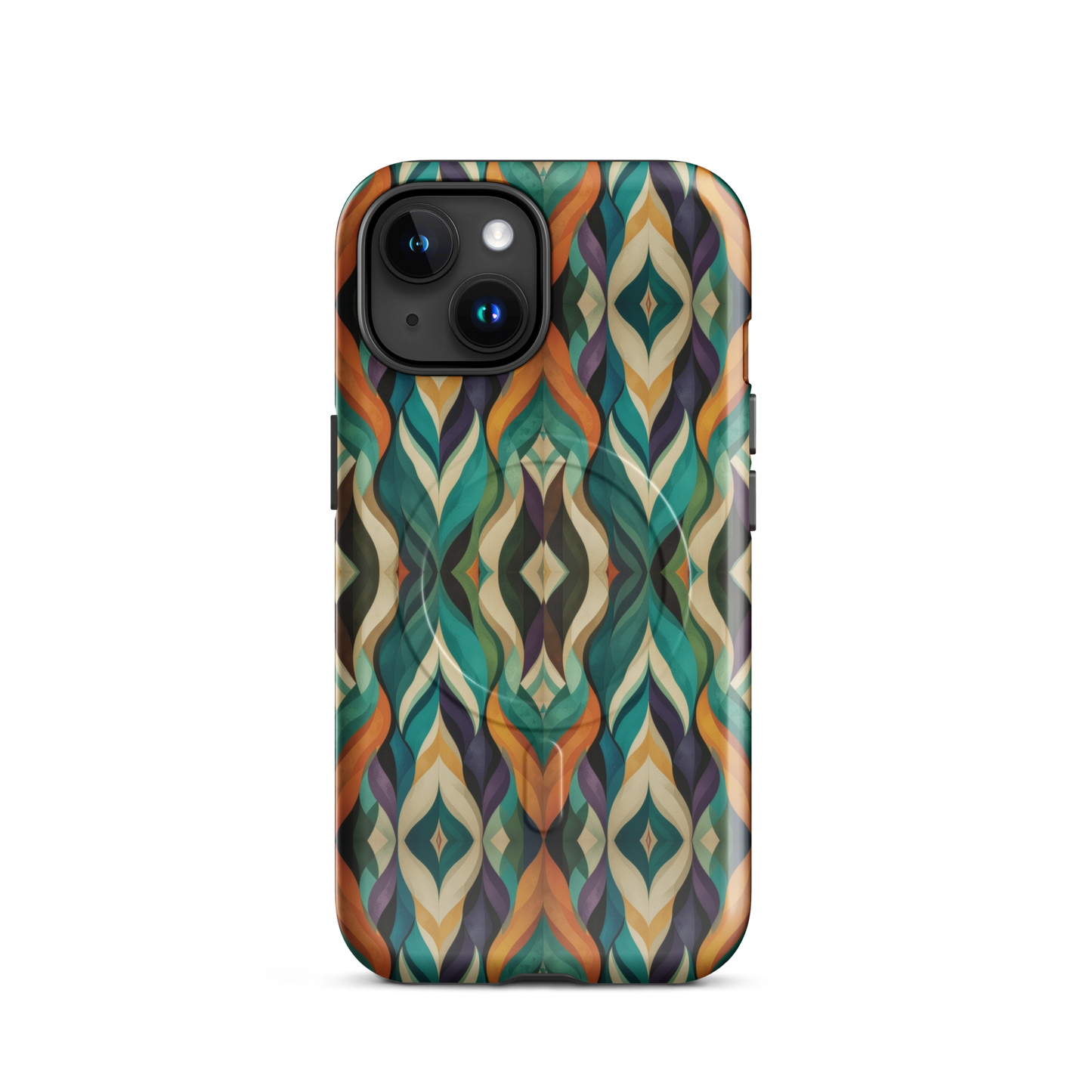 'Rhythm' iPhone 15 MagSafe tough phone case - protective glossy case NZ Australia