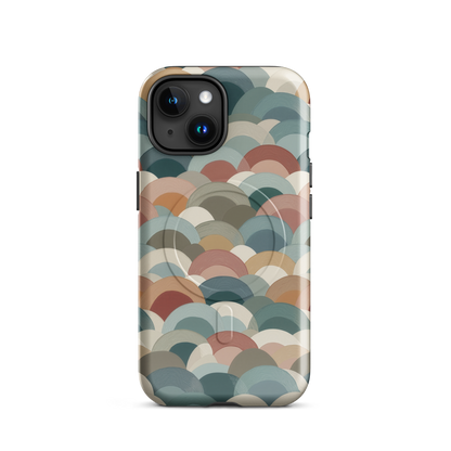 'Warm Horizons' iPhone 15 MagSafe tough phone case - protective glossy case NZ Australia