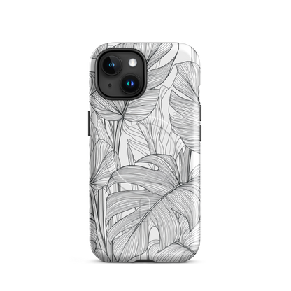 'Tropical Lines' iPhone 15 MagSafe tough phone case - protective glossy case NZ Australia