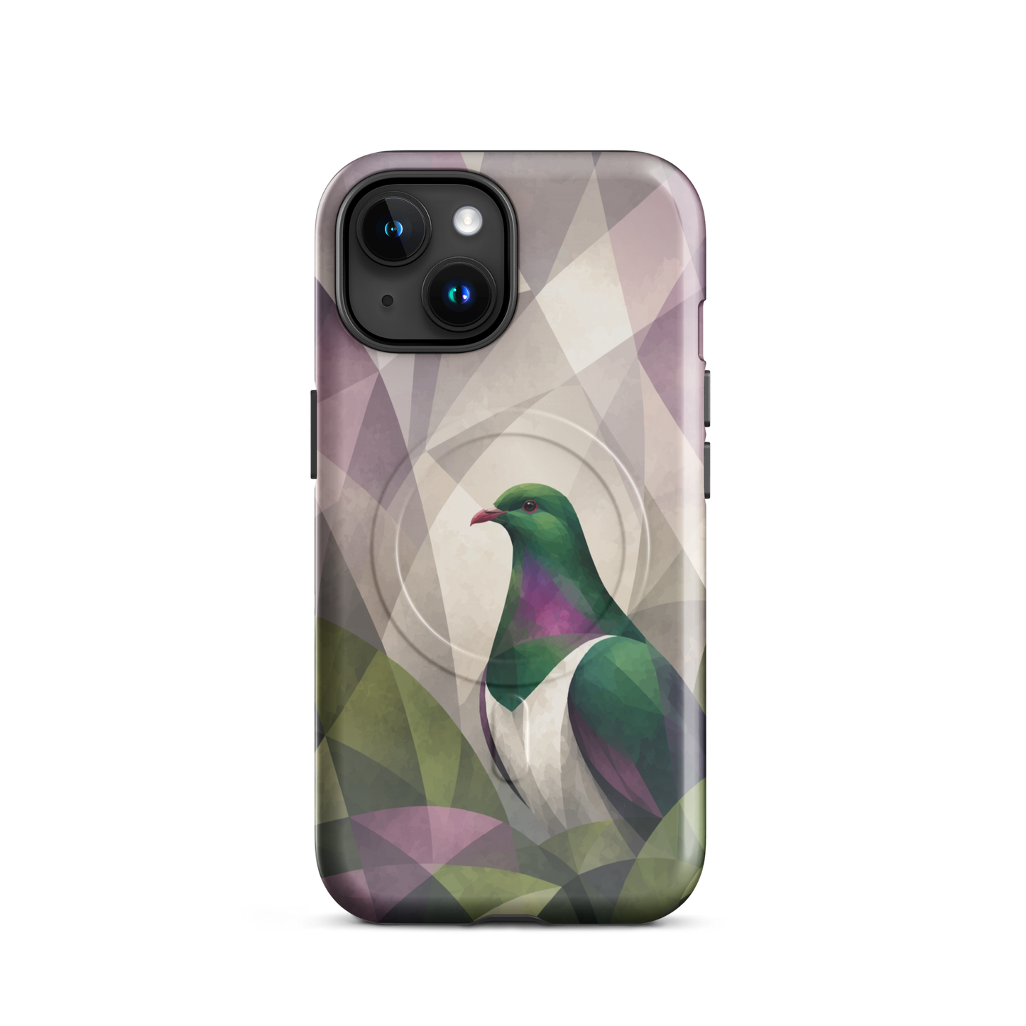 'Kereru' iPhone 15 MagSafe tough phone case - protective glossy case NZ Australia