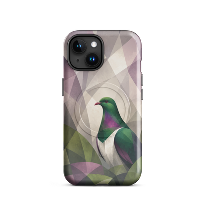 'Kereru' iPhone 15 MagSafe tough phone case - protective glossy case NZ Australia