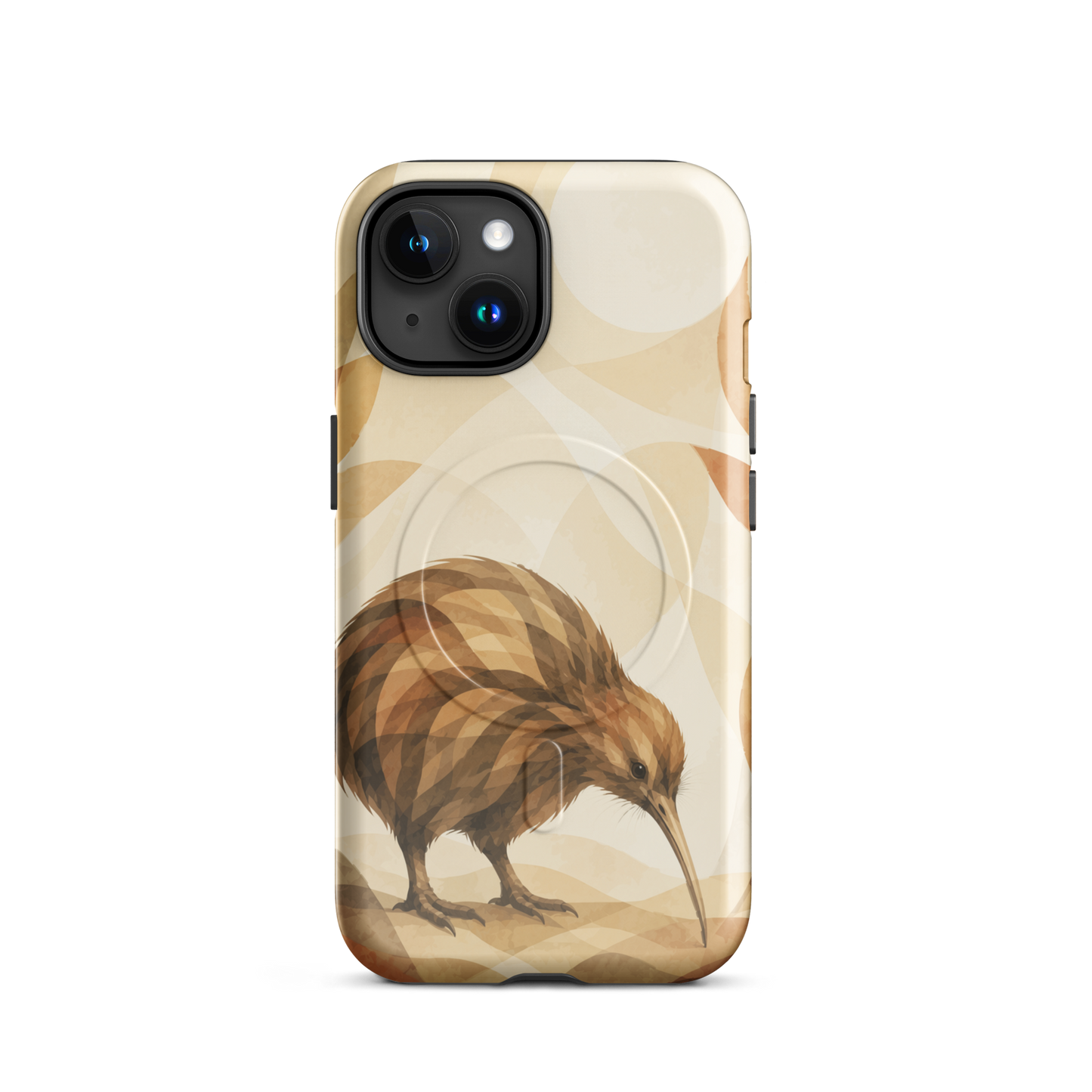 'Kiwi' iPhone 15 MagSafe tough phone case - protective glossy case NZ Australia
