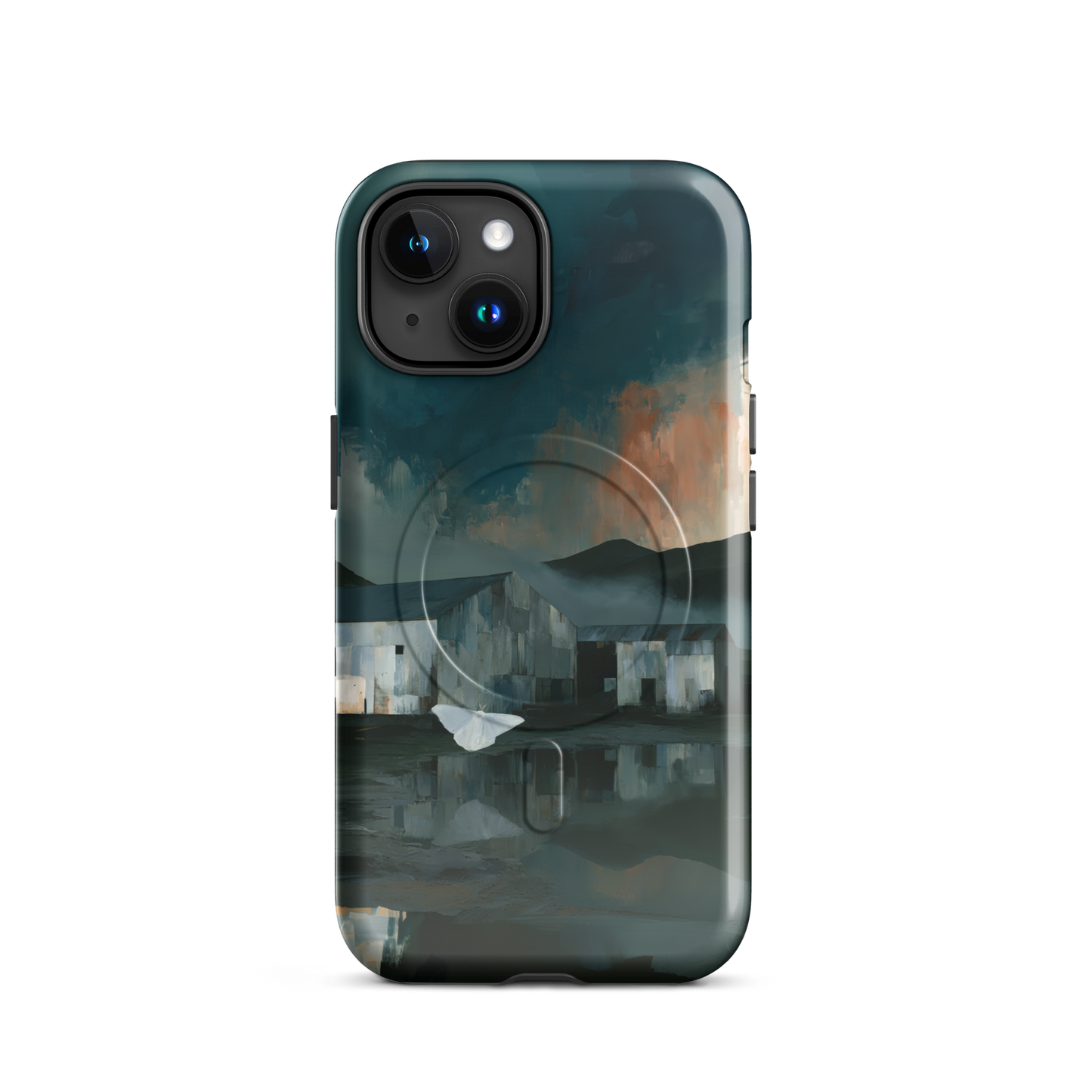 'Evening Flight' iPhone 15 MagSafe phone case - protective glossy case NZ Australia