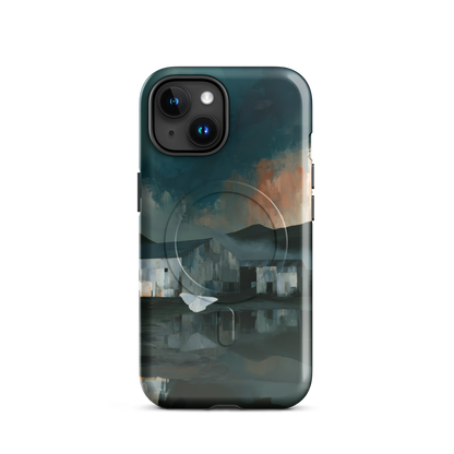 'Evening Flight' iPhone 15 MagSafe phone case - protective glossy case NZ Australia