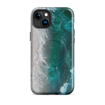 'Ocean View' iPhone 15 Plus MagSafe tough phone case - protective glossy case NZ Australia
