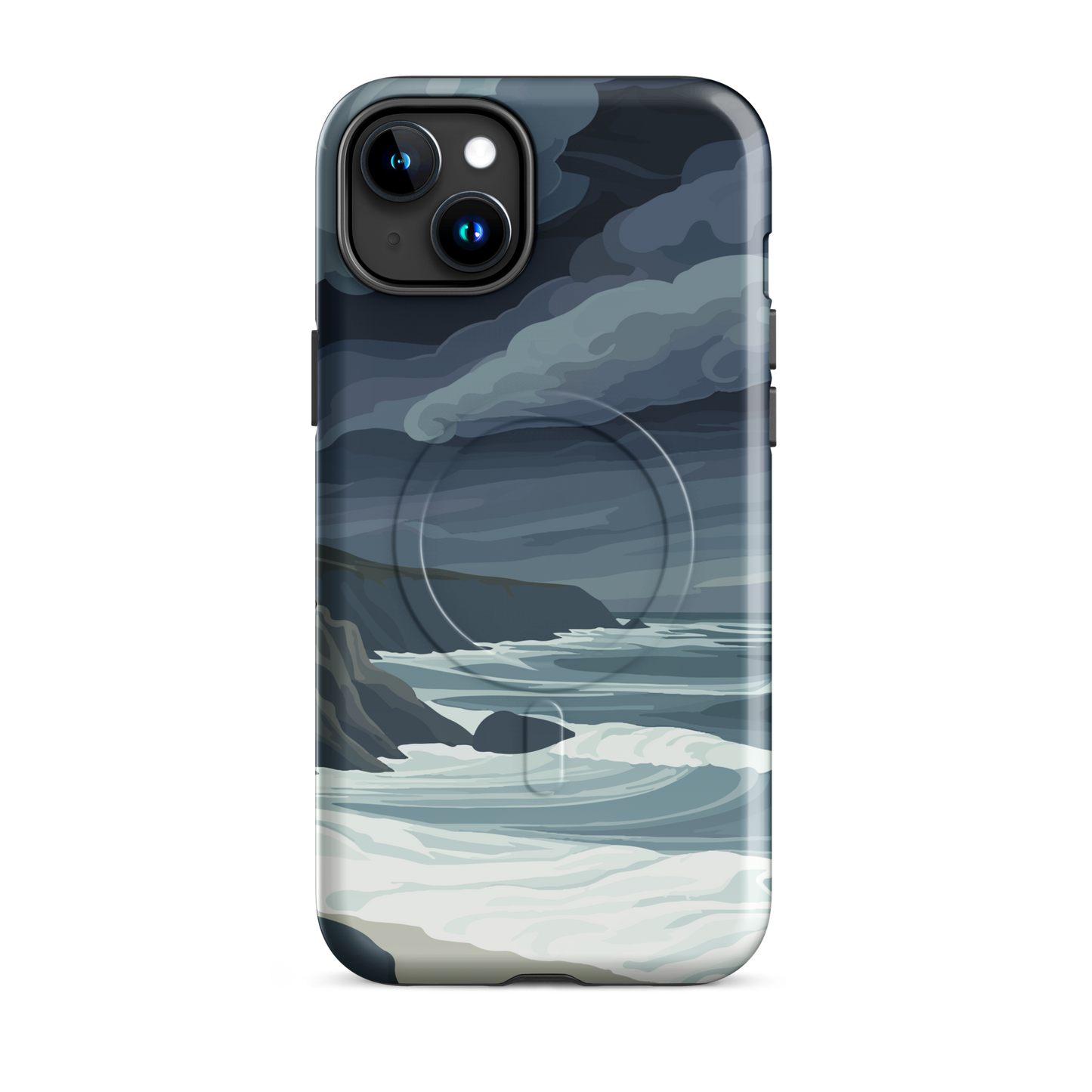 'Cape Kidnappers' iPhone 15 Plus MagSafe tough phone case - protective glossy case NZ Australia